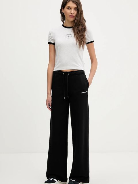 Guess Jeans spodnie dresowe bawełniane damskie kolor czarny gładkie W6RB52 K68I4 - zdjęcie produktu nr 2