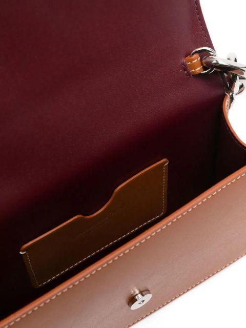 Alexander McQueen skull-appliqué leather crossbody bag - Brown