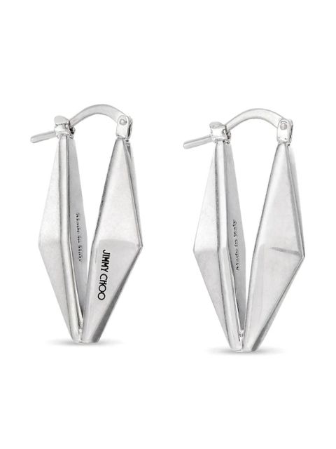 Jimmy Choo Diamond engraved-logo earrings - Silver - zdjęcie produktu nr 2