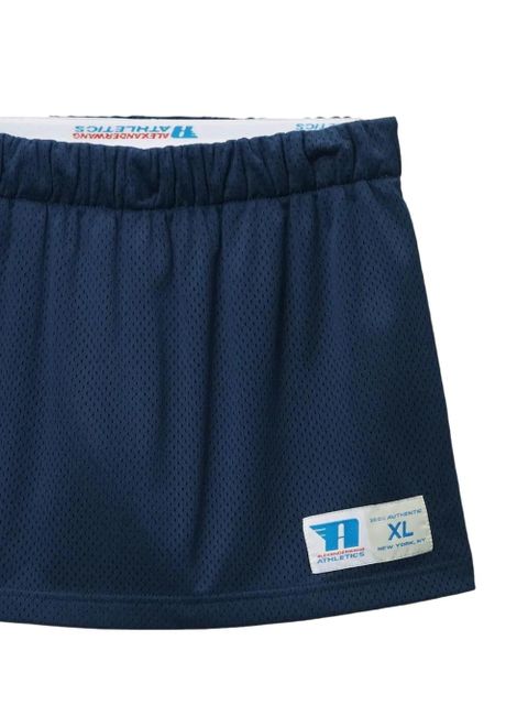 Alexander Wang mesh logo-patch shorts - Blue - zdjęcie produktu nr 2