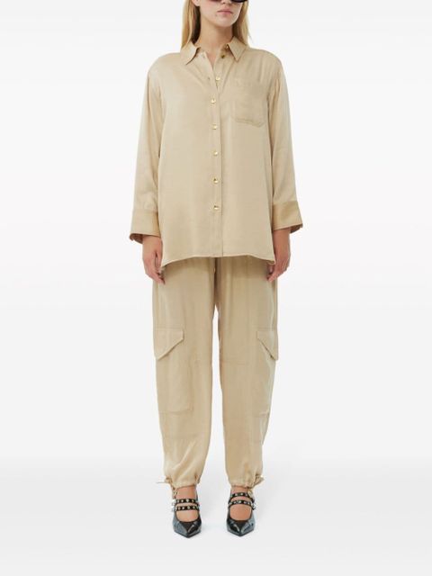 GANNI long-sleeve satin shirt - Neutrals - zdjęcie produktu nr 2