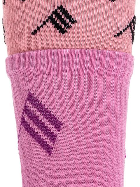 The Attico logo-detail patterned socks - Pink