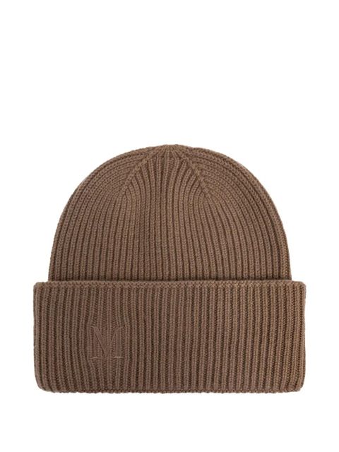 Max Mara Mmretina ribbed embroidered-initial beanie - Brown - zdjęcie produktu nr 1