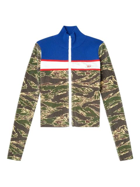 Diesel tiger-print ribbed sweater - Blue - zdjęcie produktu nr 1