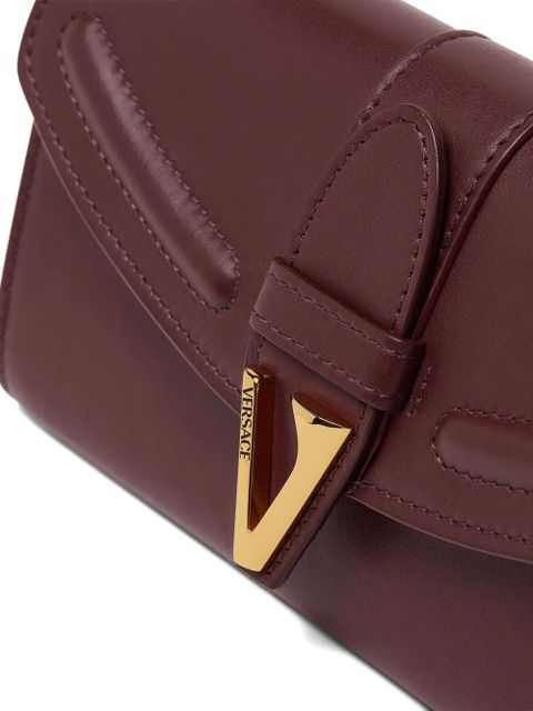 Versace logo-detail leather clutch - Red