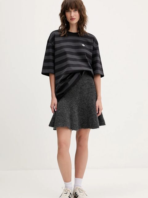 adidas Originals t-shirt bawełniany Striped Ss Tee damski kolor czarny KF2321 - zdjęcie produktu nr 2