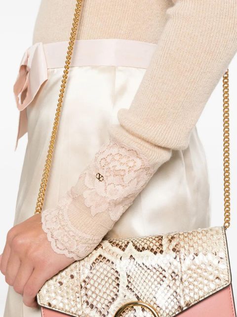 Valentino Garavani lace-trim ribbed top - Neutrals