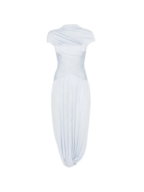 Self-Portrait pleated midi dress - Blue - zdjęcie produktu nr 1
