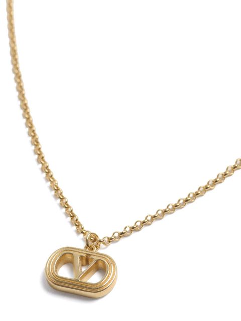Valentino Garavani Ovalette logo-pendant necklace - Gold