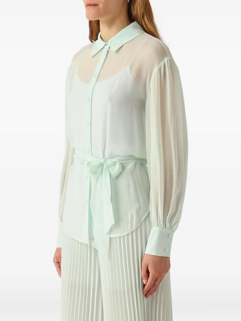 TWINSET sheer self-tie blouse - Green