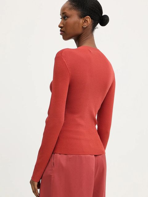 Karl Lagerfeld sweter damski kolor pomarańczowy lekki A3W18025 - zdjęcie produktu nr 2