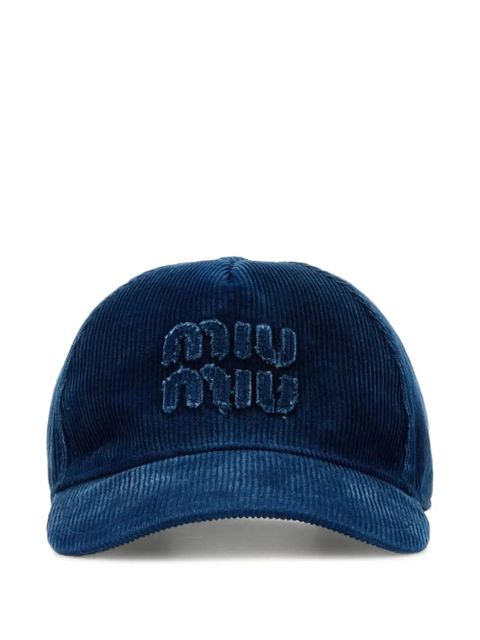 Miu Miu corduroy baseball cap - Blue - zdjęcie produktu nr 1
