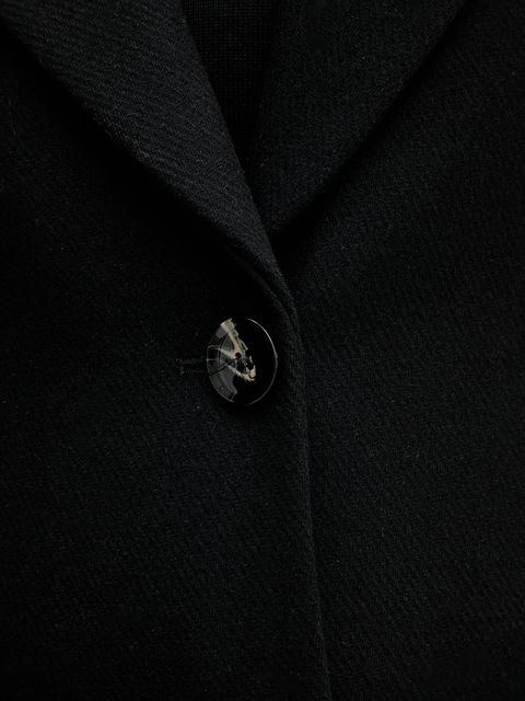 Sisley płaszcz wełniany kolor czarny przejściowy 2JJYLN04Z - zdjęcie produktu nr 2