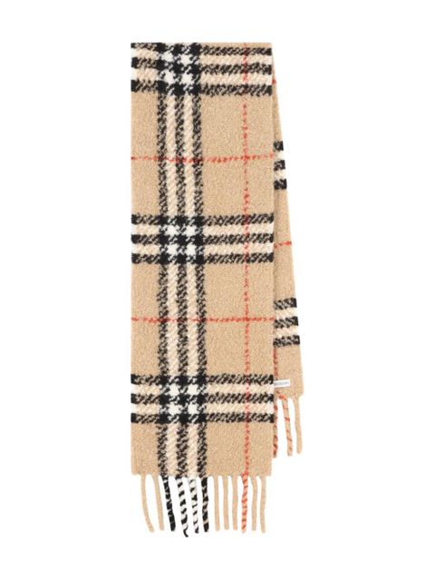 Burberry checked fringed scarf - Neutrals