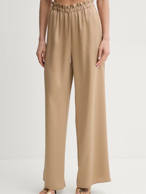 Simona Corsellini spodnie damskie kolor beżowy szerokie high waist P25CPPA004 - zdjęcie produktu nr 1