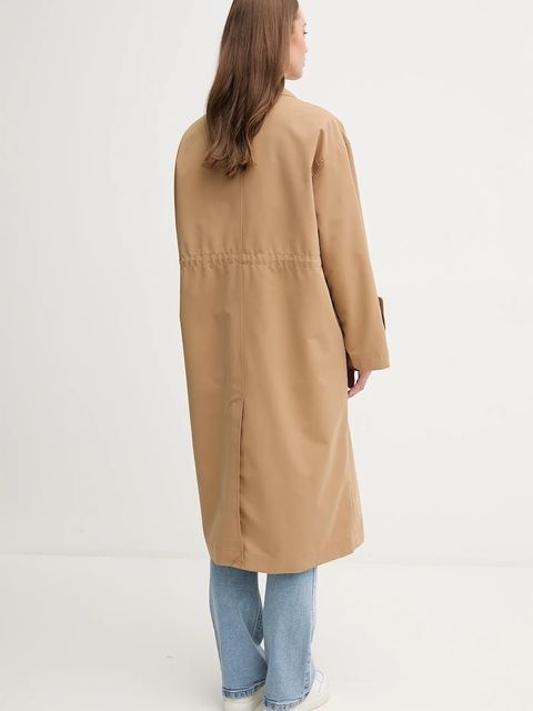 United Colors of Benetton trencz damski kolor beżowy przejściowy oversize 241XDN07I