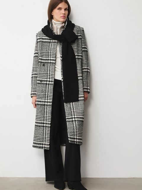 Medicine płaszcz z dodatkiem wełny kolor czarny - zdjęcie produktu nr 1