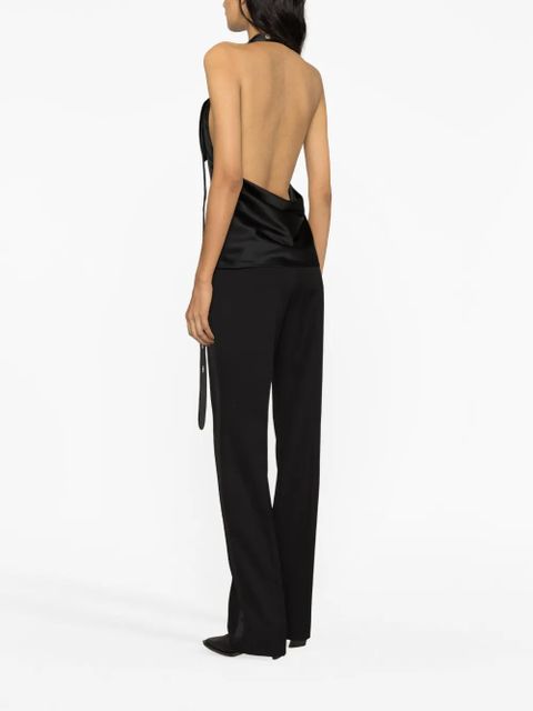 Off-White eyelet-embellished halterneck top - Black