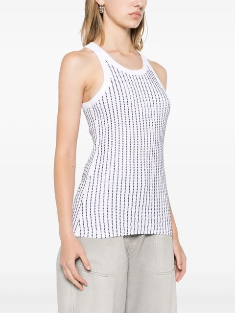 The Attico crystal-embellished tank top - White