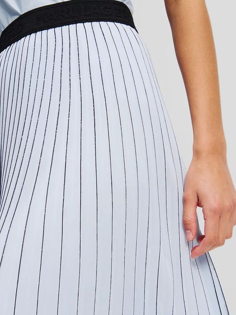 Karl Lagerfeld spódnica kolor niebieski midi rozkloszowana A2W12022 - zdjęcie produktu nr 2