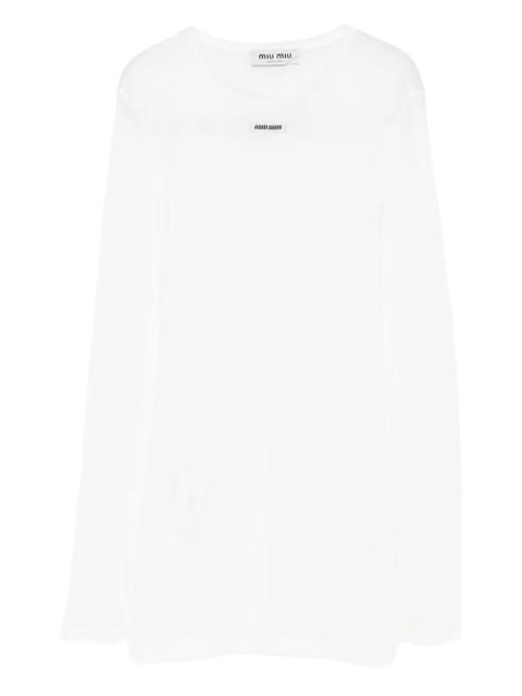 Miu Miu cotton label mini dress - White - zdjęcie produktu nr 1