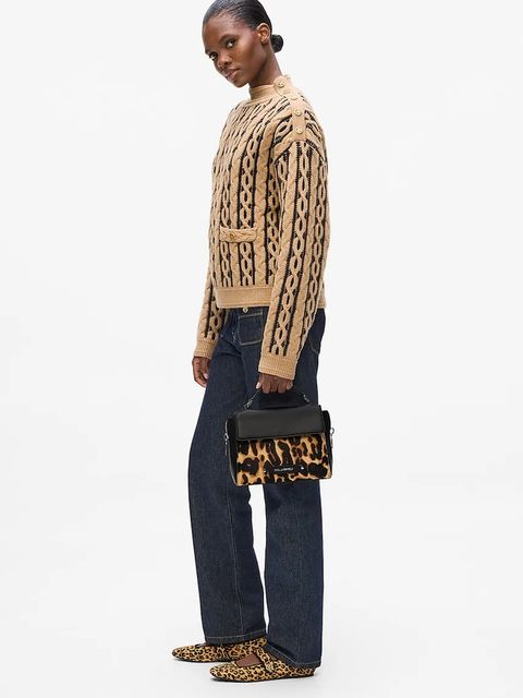 Karl Lagerfeld torebka skórzana kolor brązowy A4W30272