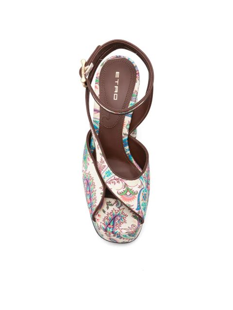 ETRO Paisley-pattern platform-heel sandals - Neutrals