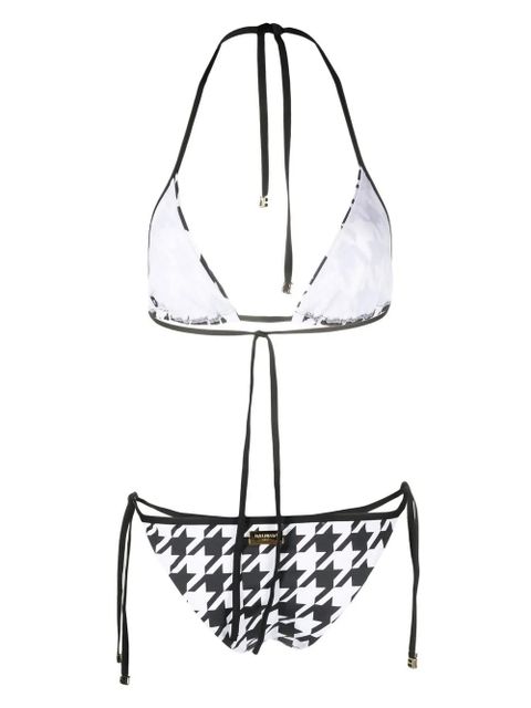 Balmain houndstooth-print halterneck bikini - White - zdjęcie produktu nr 2