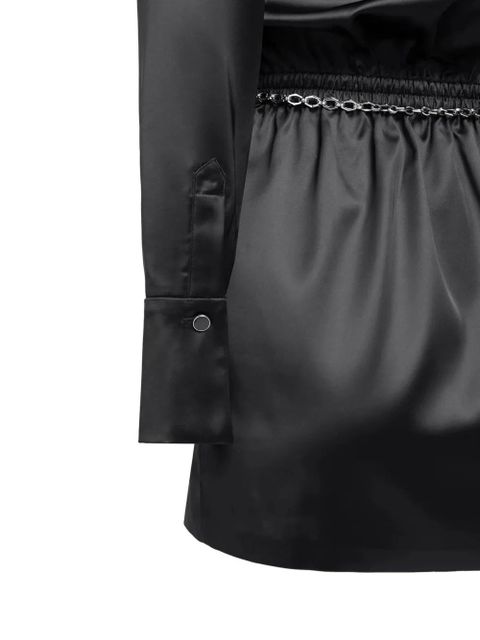 Manière De Voir draped asymmetric mini dress - Black