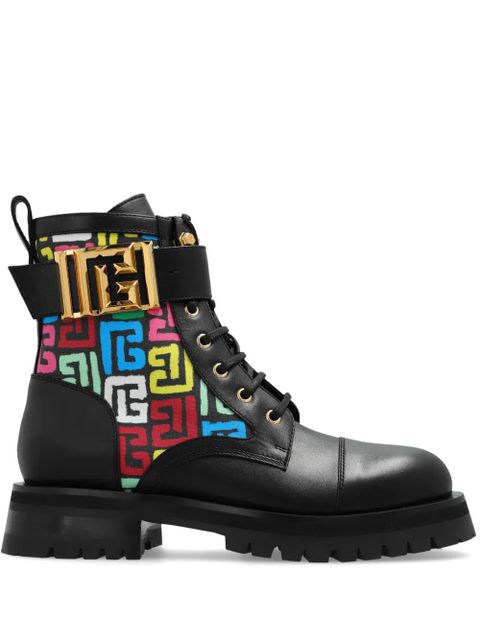 Balmain Charlie leather Combat boots - Black - zdjęcie produktu nr 1