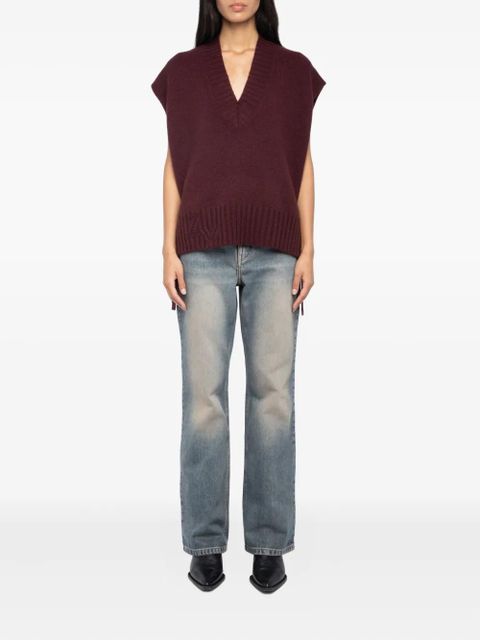 Zadig&Voltaire V-neck side-tie vest - Red