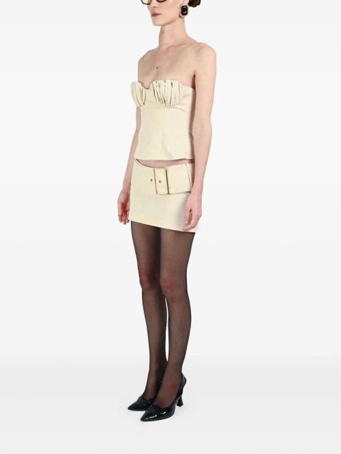 Rowen Rose ruched-bustier top - Neutrals