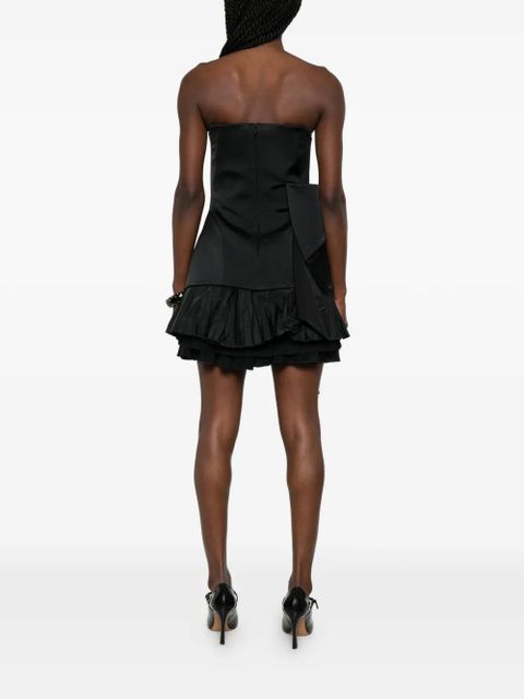 Alexander McQueen bow-detail pleated dress - Black