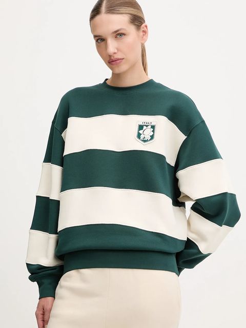 EA7 Emporio Armani bluza bawełniana damska kolor zielony z aplikacją AF16427.7X000143 - zdjęcie produktu nr 1