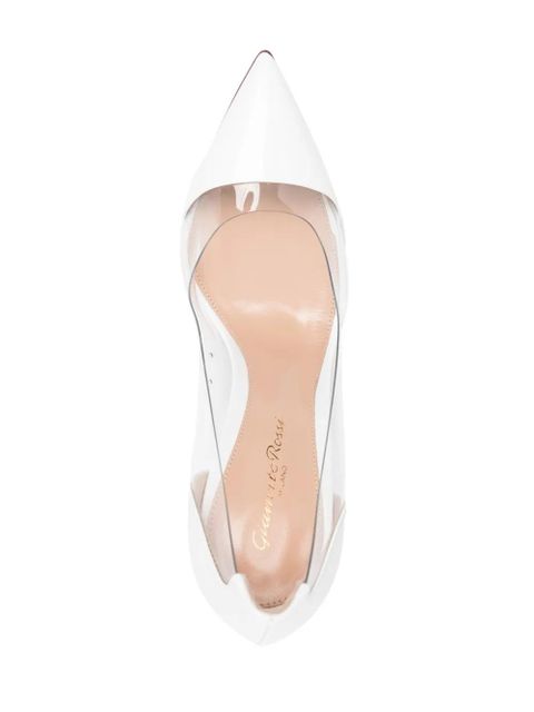 Gianvito Rossi Plexi 105mm patent leather pumps - White