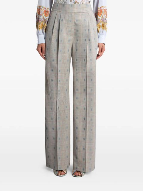 ETRO jacquard Prince of Wales trousers - Neutrals