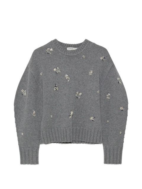 Simkhai crystal-embellished floral-motif sweater - Grey - zdjęcie produktu nr 1