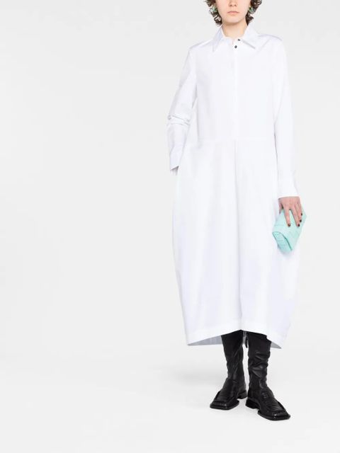 Jil Sander baggy-fit shirt maxi dress - White - zdjęcie produktu nr 2