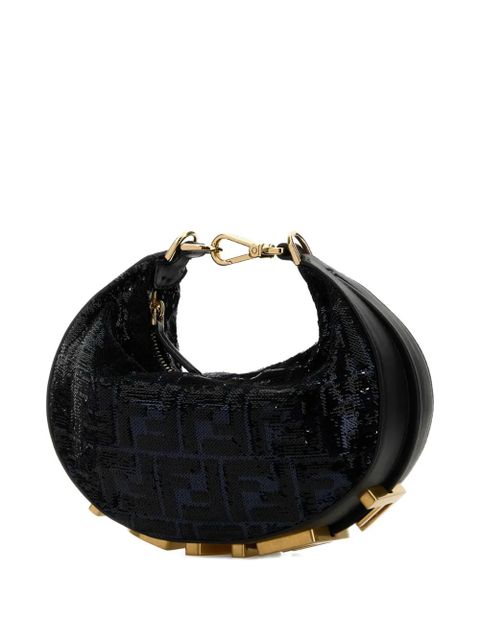 FENDI Fendigraphy embellished mini handbag - Black