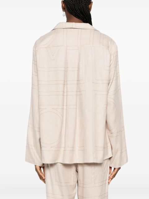 TOTEME Monogram flannel pajama top - Neutrals