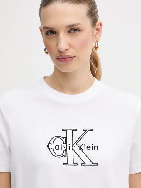 Calvin Klein Jeans t-shirt bawełniany damski kolor biały LV047E819G