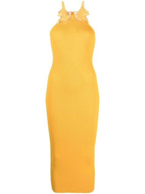 Self-Portrait bodycon midi dress - Yellow - zdjęcie produktu nr 1