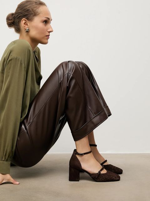 Answear.LAB czółenka zamszowe kolor brązowy - zdjęcie produktu nr 1