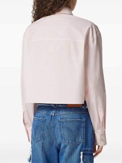 Versace Pinstripe Chain cropped shirt - Pink - zdjęcie produktu nr 2