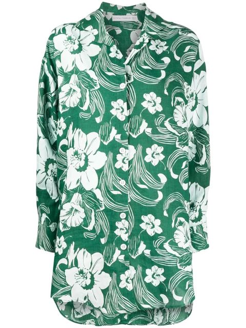 Faithfull the Brand Tortuga floral-print shirt dress - Green - zdjęcie produktu nr 1
