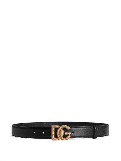 Dolce & Gabbana logo-plaque leather belt - Black - zdjęcie produktu nr 1