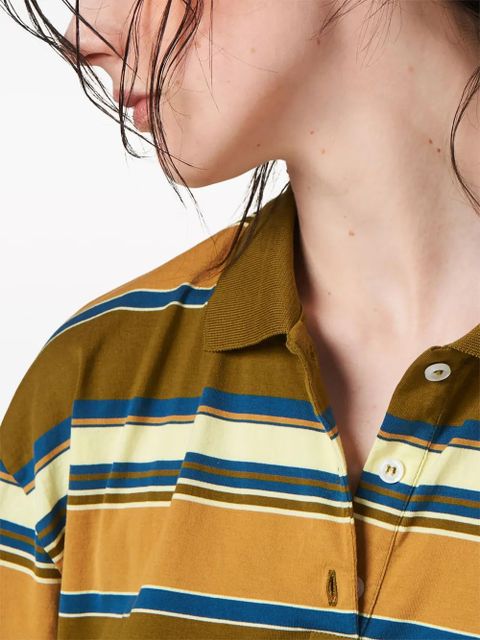 Miu Miu striped cotton polo shirt - Brown