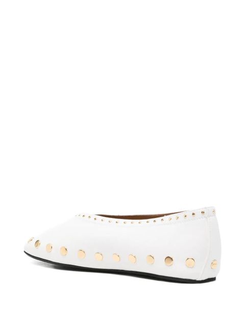 GANNI Jenny embellished ballet flats - Neutrals