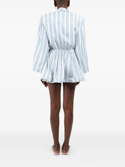 Rowen Rose striped scarf mini dress - White