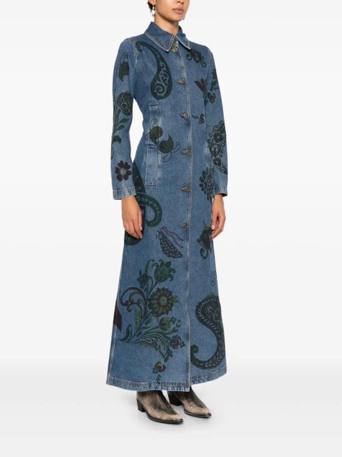 ETRO floral paisley coat - Blue